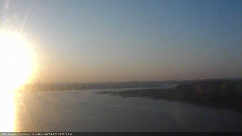 Lake Travis webcam, September 27, 2020 7:00 PM CT