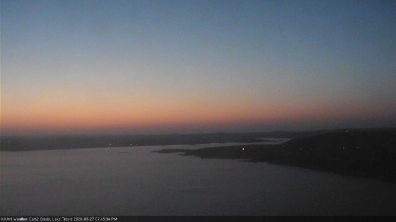 Lake Travis webcam, September 27, 2020 7:45 PM CT