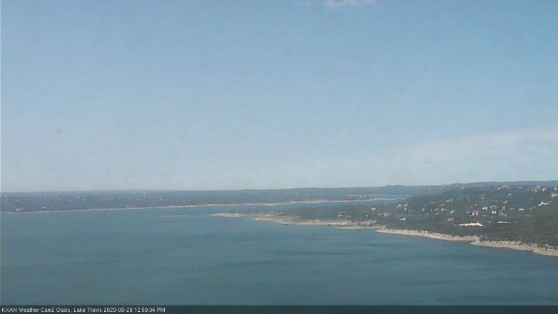 Lake Travis webcam, September 28, 2020 1:00 PM CT