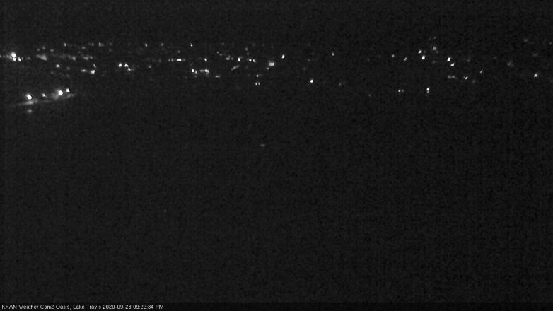 Lake Travis webcam, September 28, 2020 9:25 PM CT