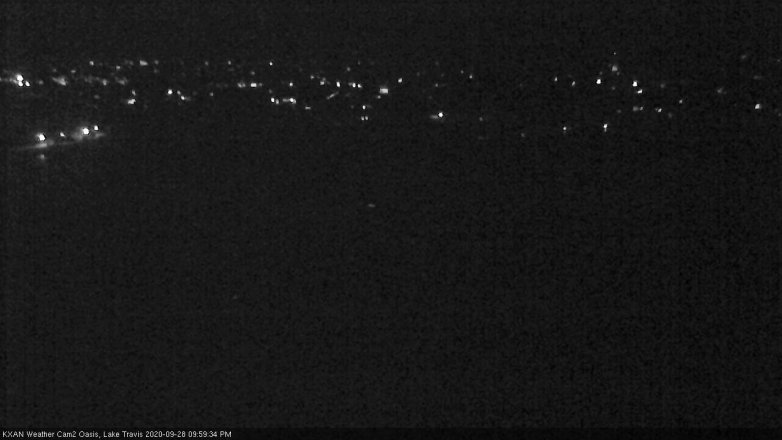 Lake Travis webcam, September 28, 2020 10:00 PM CT