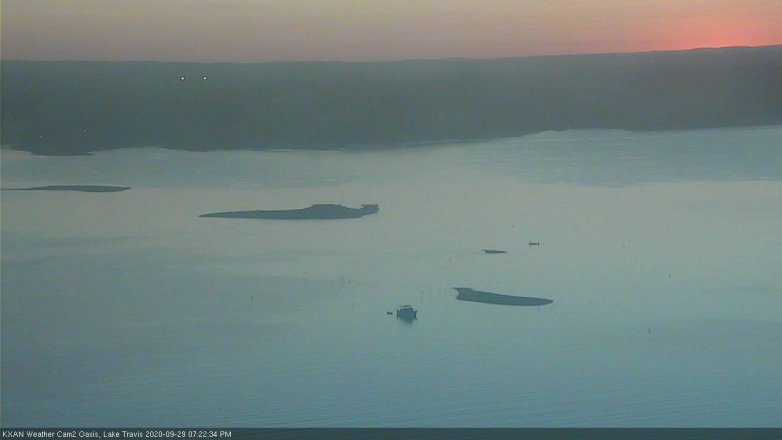 Lake Travis webcam, September 29, 2020 7:25 PM CT