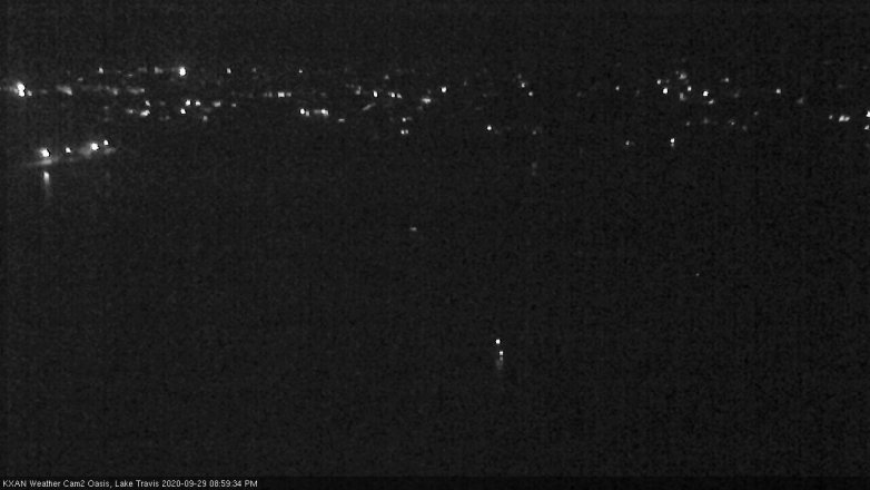 Lake Travis webcam, September 29, 2020 9:00 PM CT