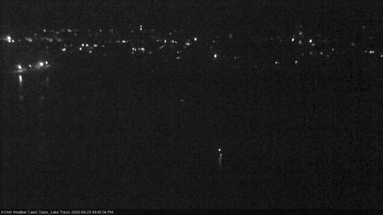 Lake Travis webcam, September 29, 2020 9:45 PM CT