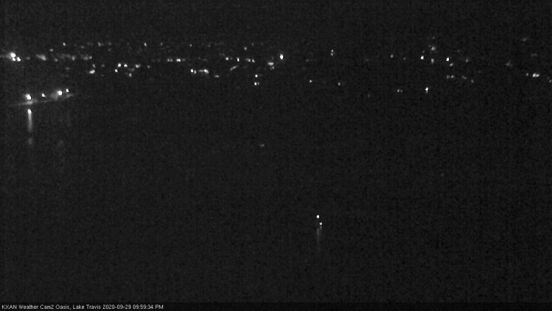 Lake Travis webcam, September 29, 2020 10:00 PM CT