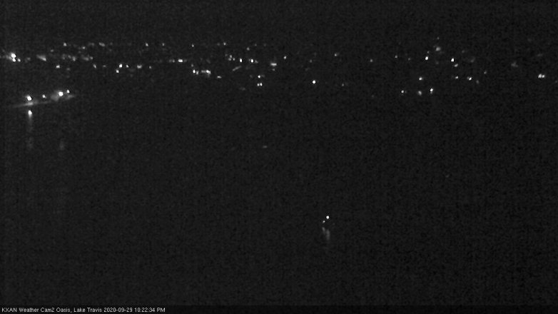 Lake Travis webcam, September 29, 2020 10:25 PM CT