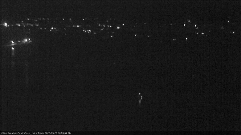 Lake Travis webcam, September 29, 2020 11:00 PM CT
