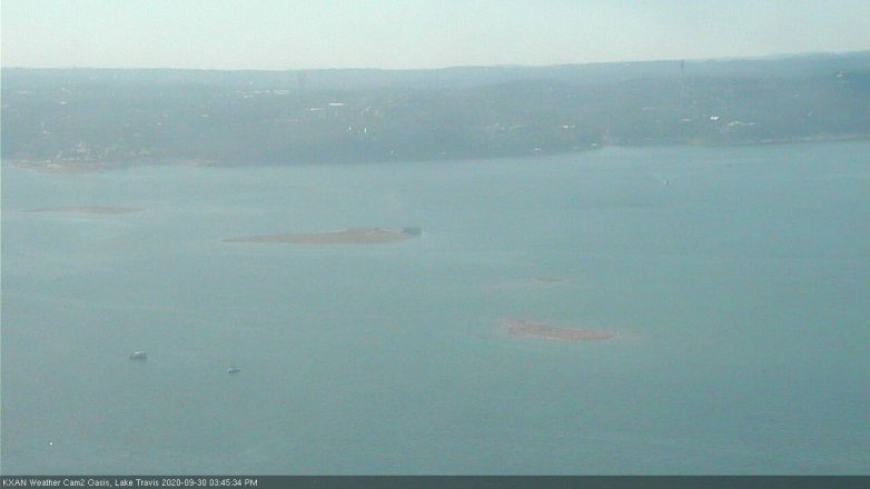 Lake Travis webcam, September 30, 2020 3:45 PM CT