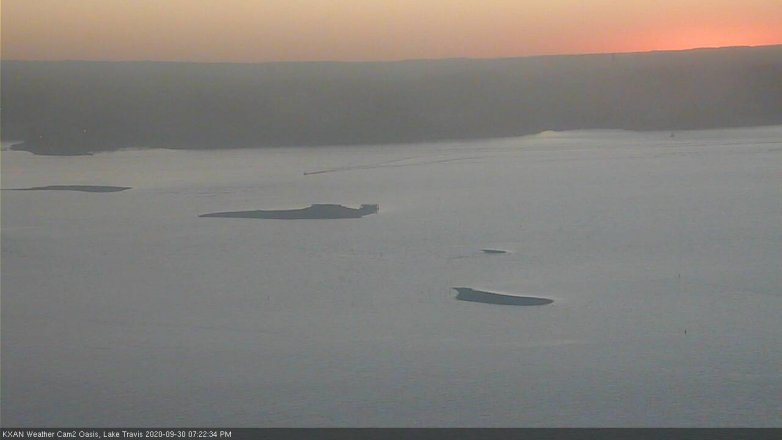 Lake Travis webcam, September 30, 2020 7:25 PM CT