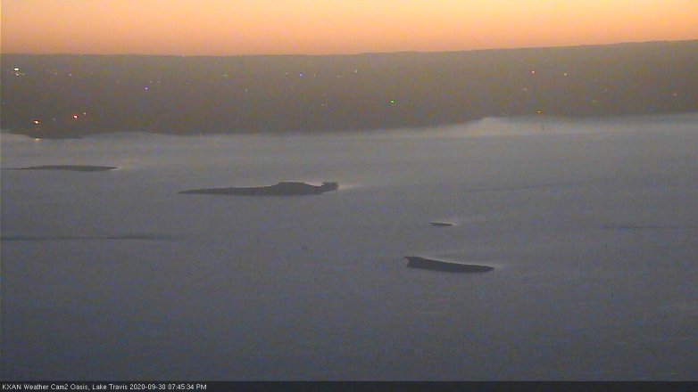 Lake Travis webcam, September 30, 2020 7:45 PM CT