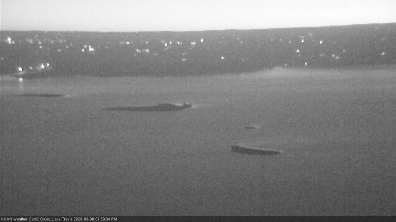 Lake Travis webcam, September 30, 2020 8:00 PM CT