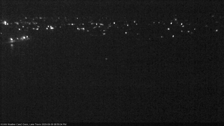 Lake Travis webcam, September 30, 2020 9:00 PM CT