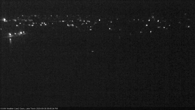 Lake Travis webcam, September 30, 2020 9:45 PM CT