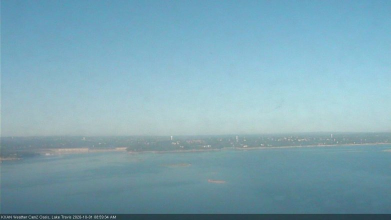 Lake Travis webcam, October 1, 2020 9:00 AM CT