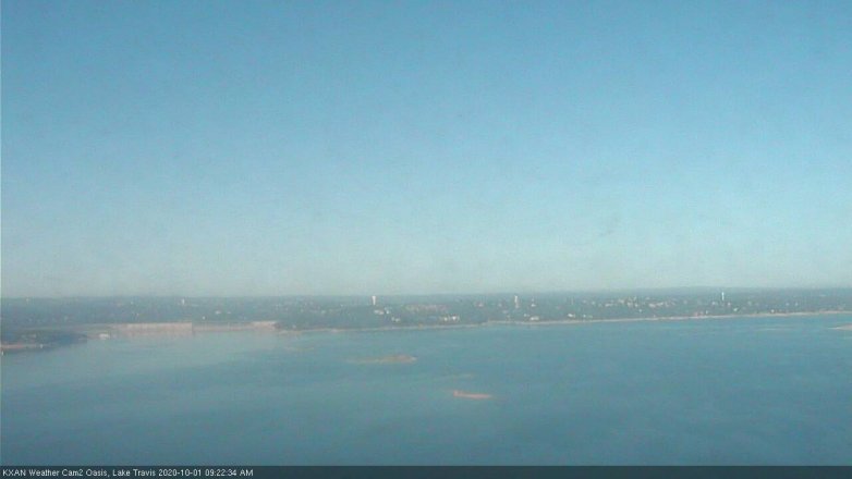 Lake Travis webcam, October 1, 2020 9:25 AM CT
