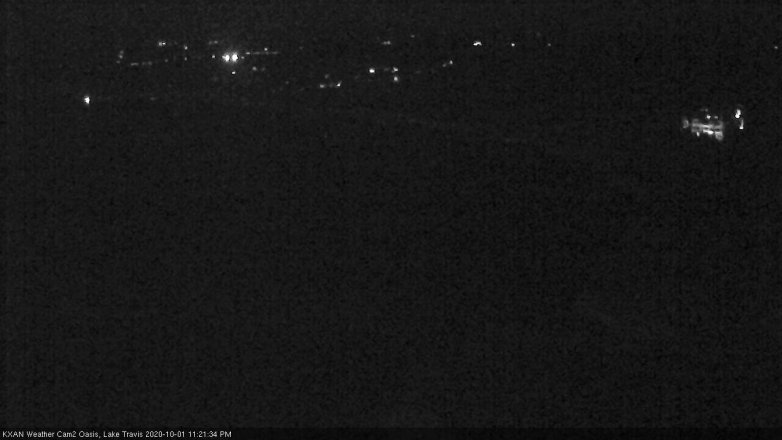 Lake Travis webcam, October 1, 2020 11:25 PM CT