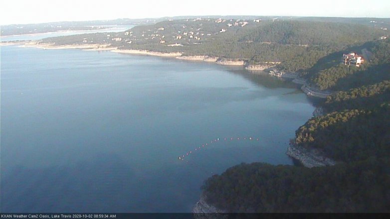 Lake Travis webcam, October 2, 2020 9:00 AM CT
