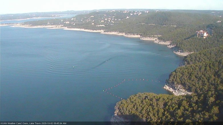 Lake Travis webcam, October 2, 2020 9:45 AM CT