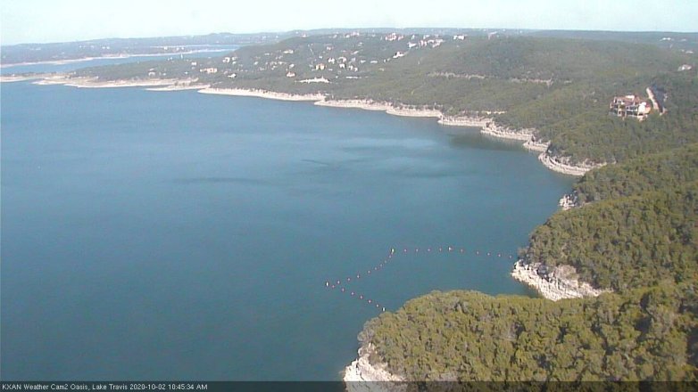 Lake Travis webcam, October 2, 2020 10:45 AM CT