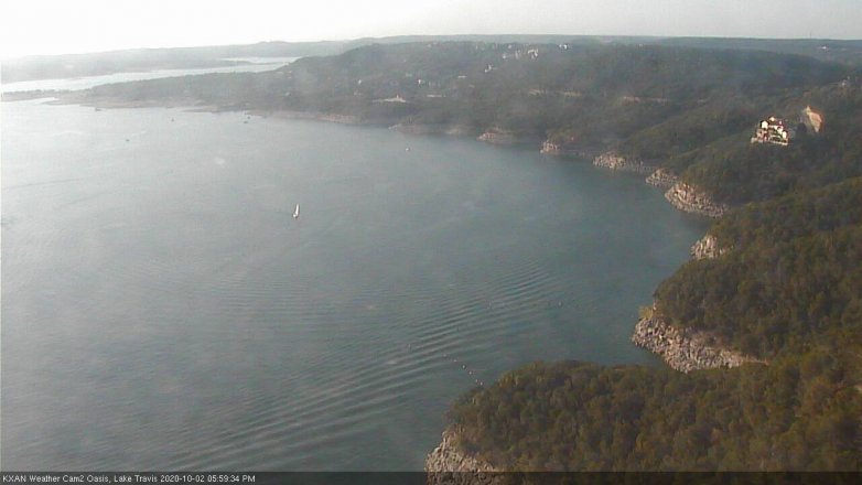 Lake Travis webcam, October 2, 2020 6:00 PM CT
