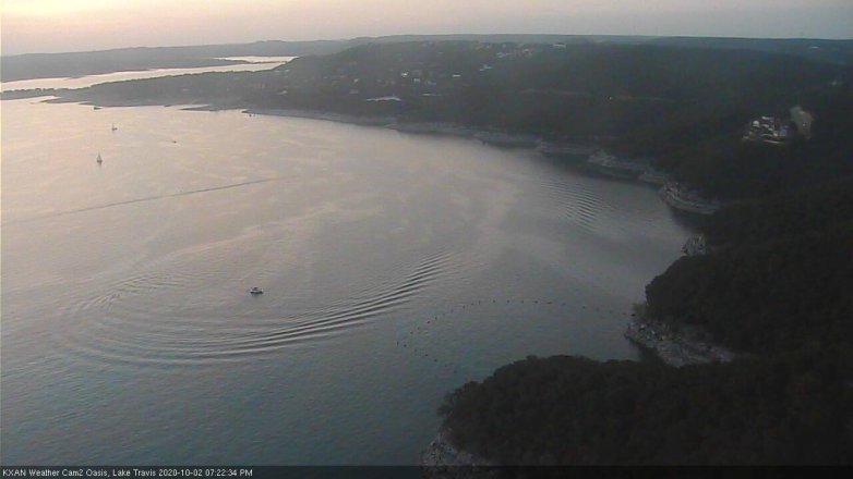 Lake Travis webcam, October 2, 2020 7:25 PM CT