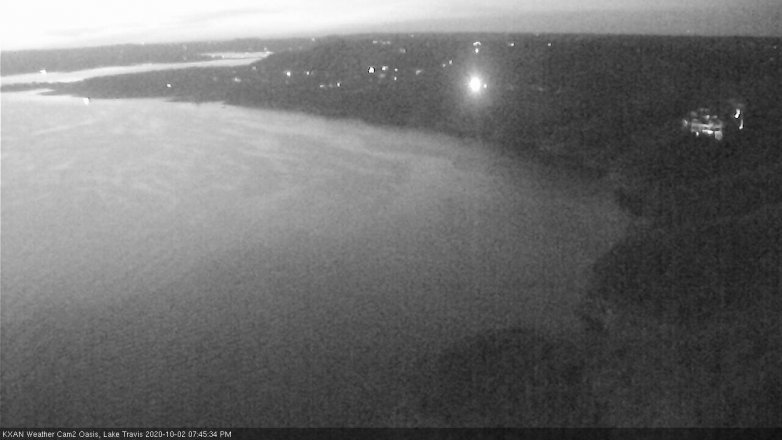 Lake Travis webcam, October 2, 2020 7:45 PM CT