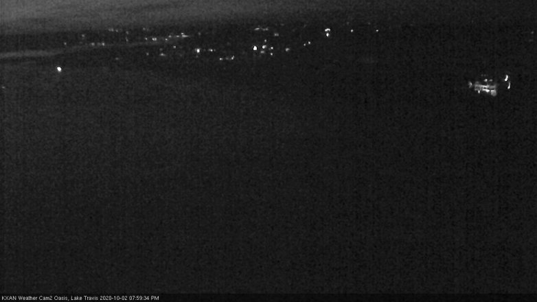 Lake Travis webcam, October 2, 2020 8:00 PM CT