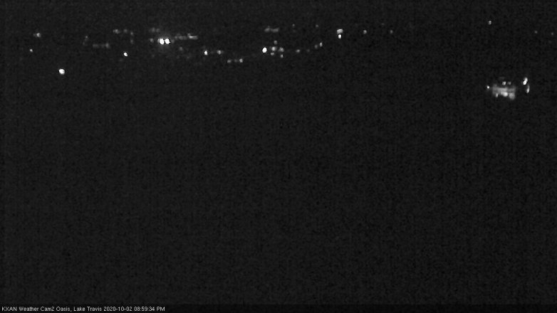 Lake Travis webcam, October 2, 2020 9:00 PM CT