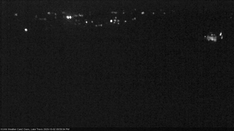 Lake Travis webcam, October 2, 2020 10:00 PM CT
