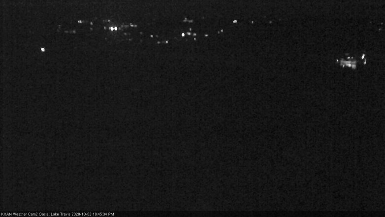 Lake Travis webcam, October 2, 2020 10:45 PM CT