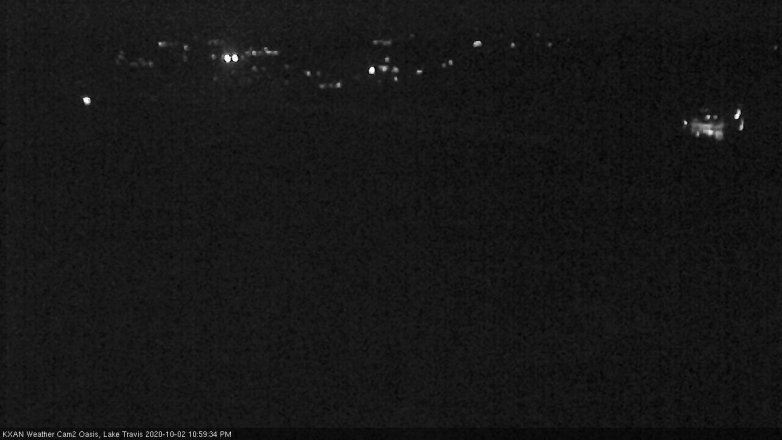 Lake Travis webcam, October 2, 2020 11:00 PM CT