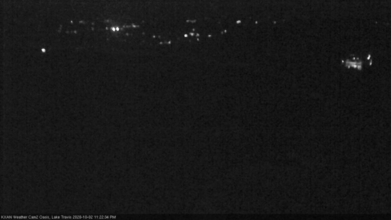 Lake Travis webcam, October 2, 2020 11:25 PM CT
