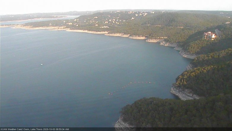 Lake Travis webcam, October 3, 2020 9:00 AM CT