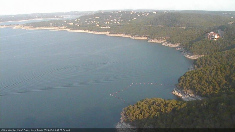 Lake Travis webcam, October 3, 2020 9:25 AM CT