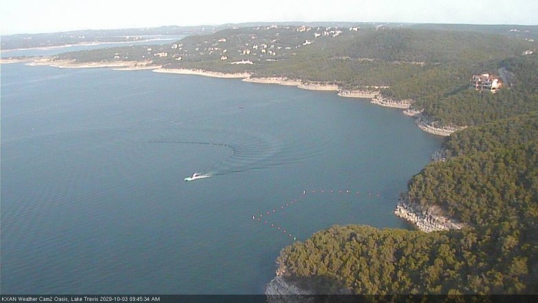 Lake Travis webcam, October 3, 2020 9:45 AM CT
