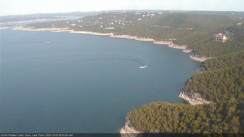 Lake Travis webcam, October 3, 2020 10:00 AM CT