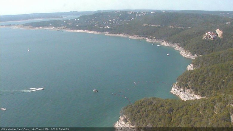 Lake Travis webcam, October 3, 2020 3:00 PM CT
