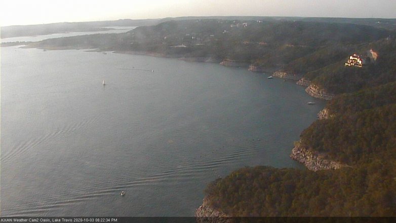 Lake Travis webcam, October 3, 2020 6:25 PM CT