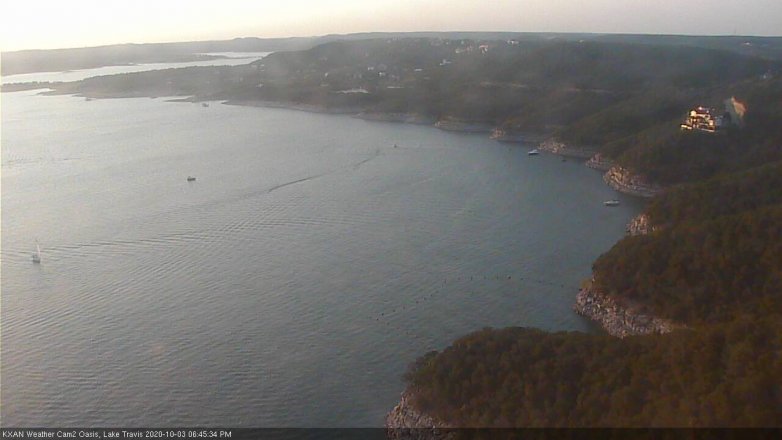 Lake Travis webcam, October 3, 2020 6:45 PM CT