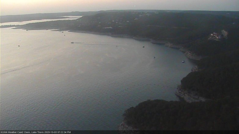 Lake Travis webcam, October 3, 2020 7:25 PM CT