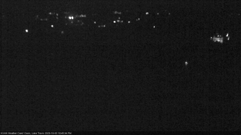 Lake Travis webcam, October 3, 2020 10:45 PM CT