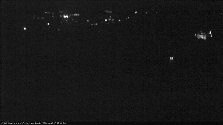 Lake Travis webcam, October 3, 2020 11:00 PM CT