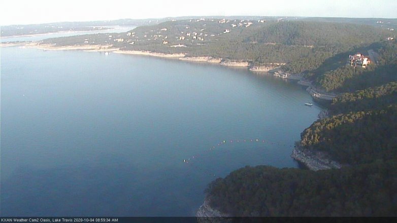 Lake Travis webcam, October 4, 2020 9:00 AM CT