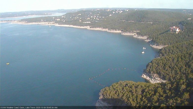 Lake Travis webcam, October 4, 2020 9:45 AM CT