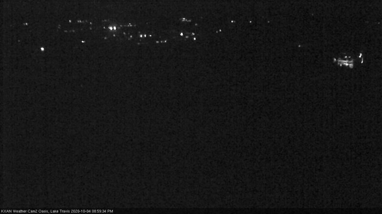 Lake Travis webcam, October 4, 2020 9:00 PM CT