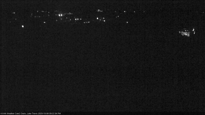 Lake Travis webcam, October 4, 2020 9:25 PM CT