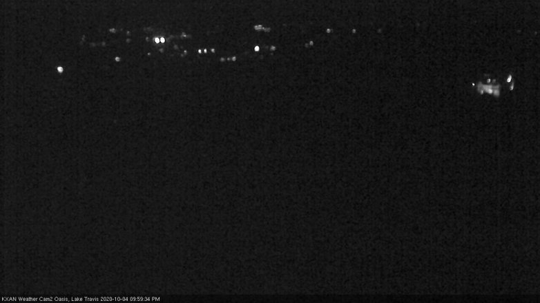 Lake Travis webcam, October 4, 2020 10:00 PM CT
