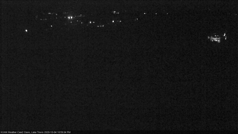 Lake Travis webcam, October 4, 2020 11:00 PM CT