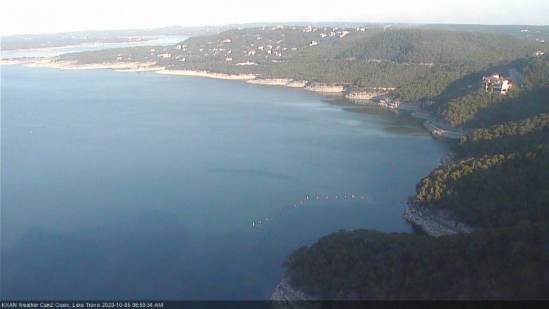 Lake Travis webcam, October 5, 2020 9:00 AM CT