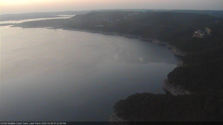 Lake Travis webcam, October 5, 2020 7:25 PM CT
